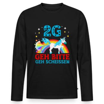 Die 2G Regel Geh bitte Scheissen Einhorn - Männer Premium Bio Langarmshirt - Schwarz - Vorne - Nico (187cm)