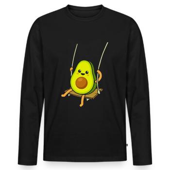 Avocat sur une balançoire - T-shirt manches longues Premium bio Homme - noir - Devant - Nico (187cm)