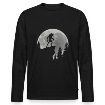 Werwolf Vollmond - Männer Premium Bio Langarmshirt - Schwarz - Vorne - Nico (187cm)
