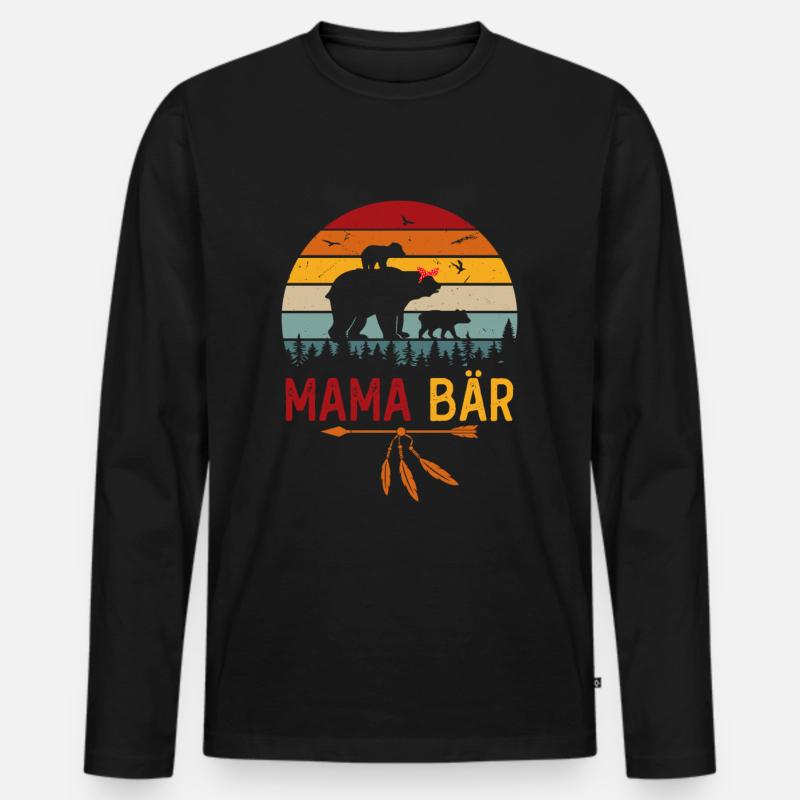 MamaBär - Männer Premium Bio Langarmshirt - Schwarz