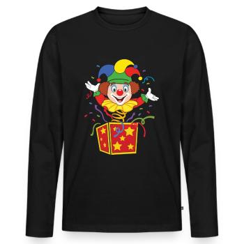 Karneval Clown - Männer Premium Bio Langarmshirt - Schwarz - Vorne - Nico (187cm)