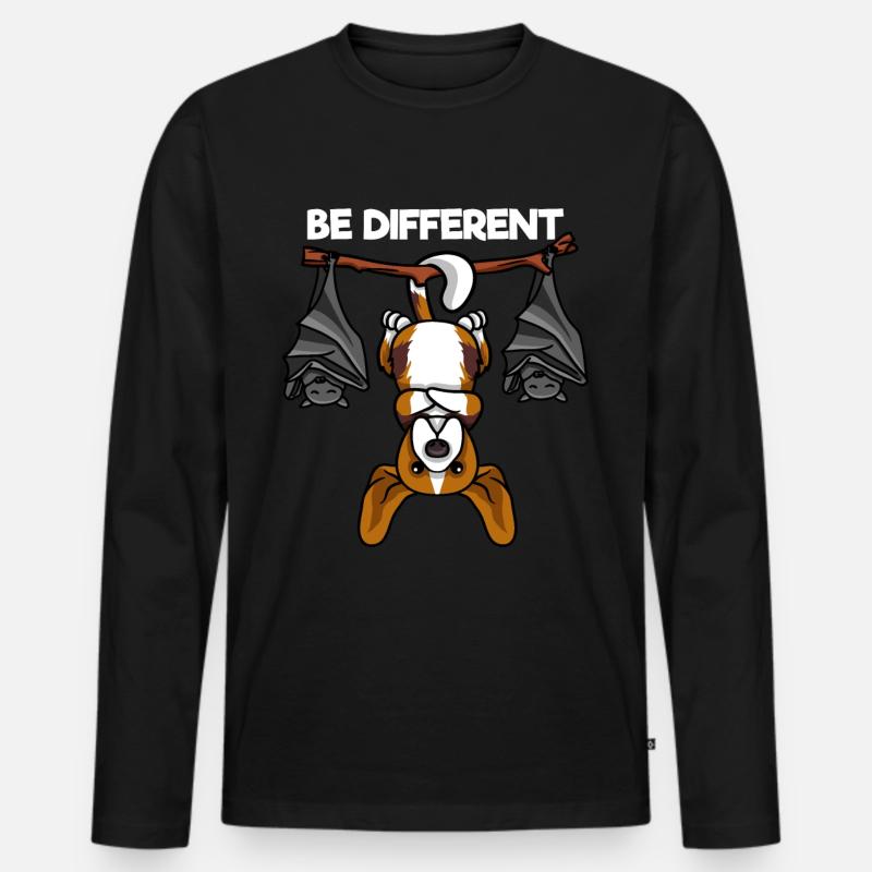 Be Different Beagle mit Fledermäusen - Männer Premium Bio Langarmshirt - Schwarz