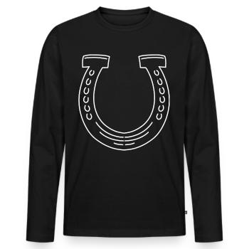 Hufeisen Symbol - Männer Premium Bio Langarmshirt - Schwarz - Vorne - Nico (187cm)