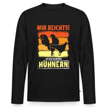 Mir reichts! Ich geh zu meinen Hühnern - Männer Premium Bio Langarmshirt - Schwarz - Vorne - Nico (187cm)