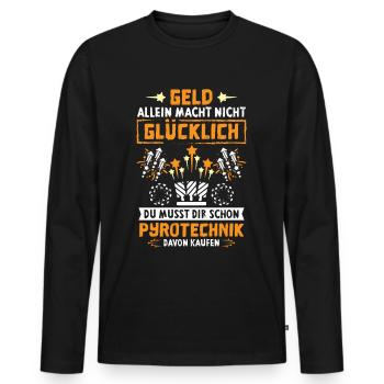 Pyrotechnik Kaufen Silvester - Männer Premium Bio Langarmshirt - Schwarz - Vorne - Nico (187cm)