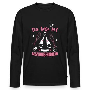 Die Lage ist besäufniserregend Sekt - Männer Premium Bio Langarmshirt - Schwarz - Vorne - Nico (187cm)