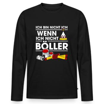 Ich Bin Nicht Ich Wenn Ich Nicht Böller Feuerwerk - Männer Premium Bio Langarmshirt - Schwarz - Vorne - Nico (187cm)