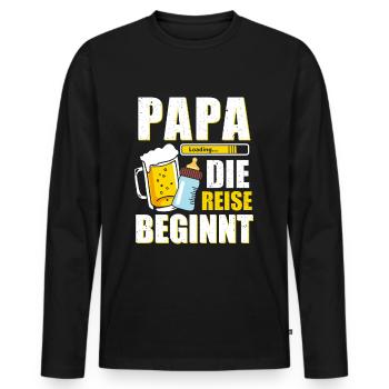 Papa 2022 Loading Werdender Vater Vatertag - Männer Premium Bio Langarmshirt - Schwarz - Vorne - Nico (187cm)