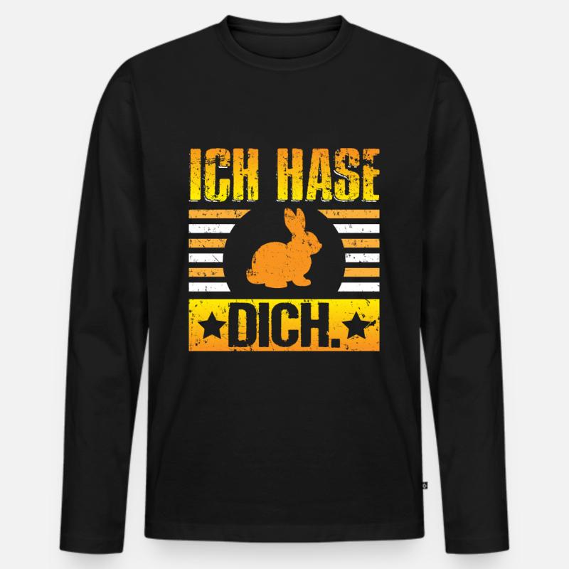 Ich Hase Dich - Männer Premium Bio Langarmshirt - Schwarz