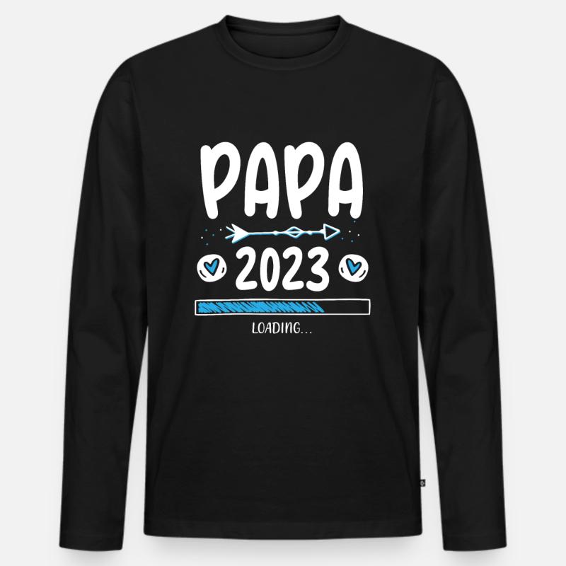 Papa 2023 Loading - Männer Premium Bio Langarmshirt - Schwarz