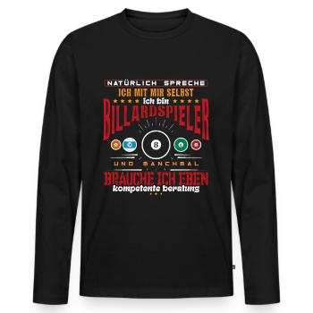 Billardspieler Billard Billardkugel - Männer Premium Bio Langarmshirt - Schwarz - Vorne - Nico (187cm)