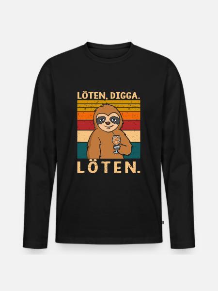 Soldering Digga Soldering Sloth - Men's Premium Organic Long Sleeve Shirt - black