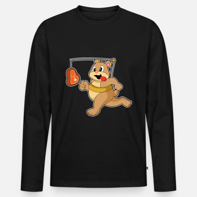 Bär als Jogger - Männer Premium Bio Langarmshirt - Schwarz