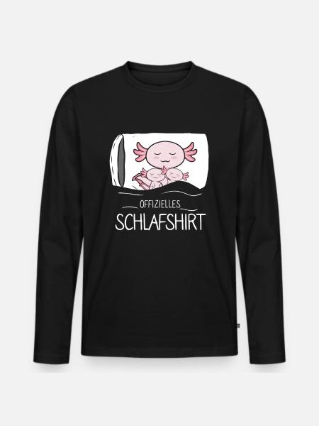 Official Sleeping Shirt Axolotl - Men's Premium Organic Long Sleeve Shirt - black