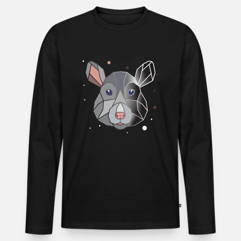 Ratte Polygon - Männer Premium Bio Langarmshirt - Schwarz
