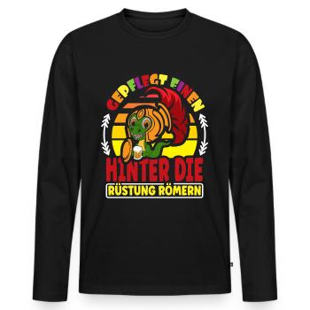 Gepflegt einen hinter die Rüstung Römern - Männer Premium Bio Langarmshirt - Schwarz - Vorne - Nico (187cm)