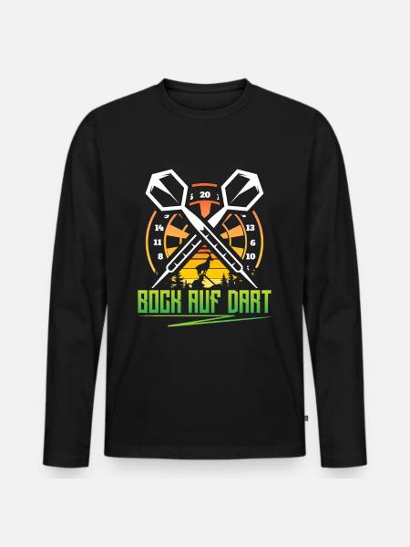 Bock auf Dart - Männer Premium Bio Langarmshirt - Schwarz
