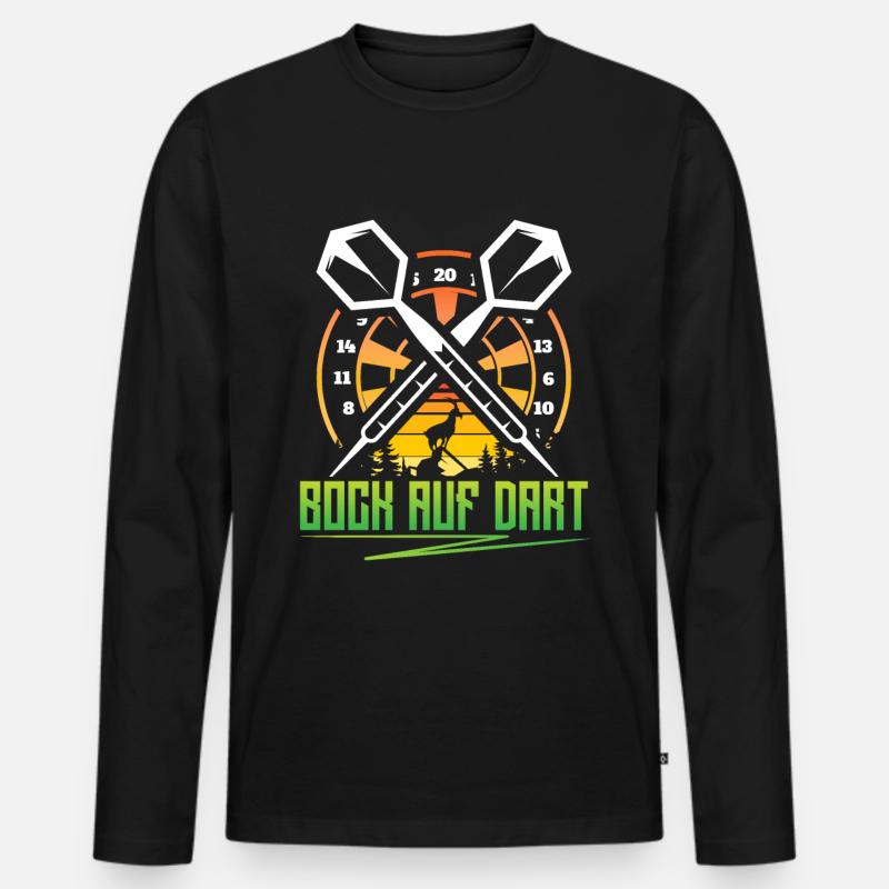 Bock auf Dart - Männer Premium Bio Langarmshirt - Schwarz