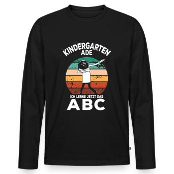 Maternelle Ade J’apprends ABC - T-shirt manches longues Premium bio Homme - noir - Devant - Nico (187cm)