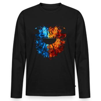 Fire GrillEr Flames Grill Master Grill Burns - Men's Premium Organic Long Sleeve Shirt - black - Front - Nico (187cm)