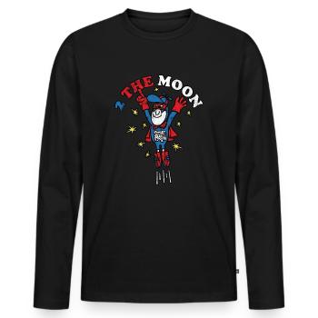 2 la Lune - T-shirt manches longues Premium bio Homme - noir - Devant - Nico (187cm)