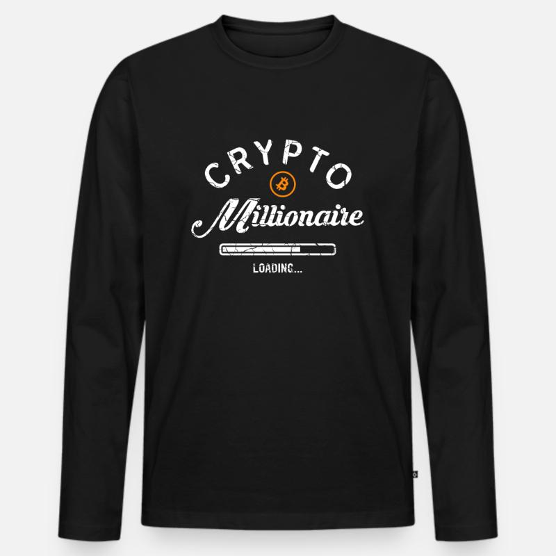 Crypto Millionaire Loading - Men's Premium Organic Long Sleeve Shirt - black