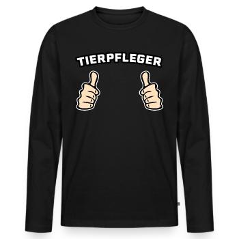 Tierpfleger Beruf Geschenkidee - Männer Premium Bio Langarmshirt - Schwarz - Vorne - Nico (187cm)