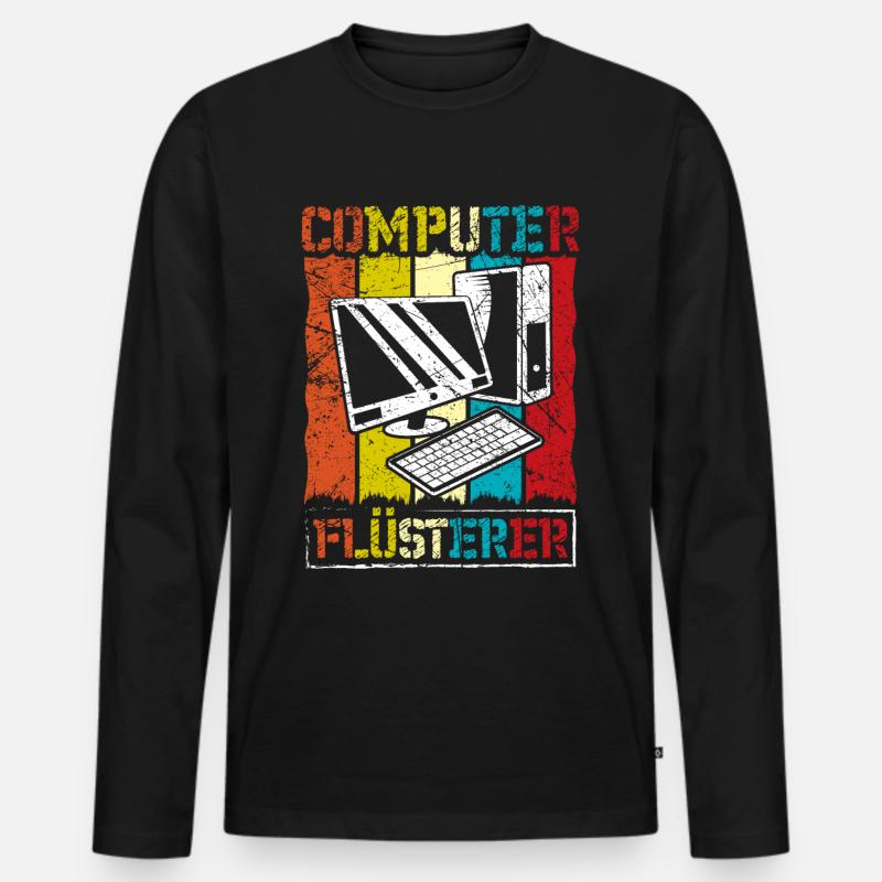 Computer Flüsterer - Männer Premium Bio Langarmshirt - Schwarz