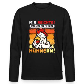 Ich geh zu meinen Hühnern! - Männer Premium Bio Langarmshirt - Schwarz - Vorne - Nico (187cm)