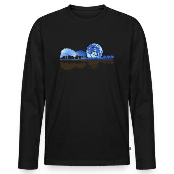 Gitarre Natur Mond Einrad Gitarrist Einradfahrer - Männer Premium Bio Langarmshirt - Schwarz - Vorne - Nico (187cm)