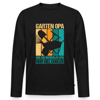 Garten Opa wie ein Normler Opa - Männer Premium Bio Langarmshirt - Schwarz - Vorne - Nico (187cm)