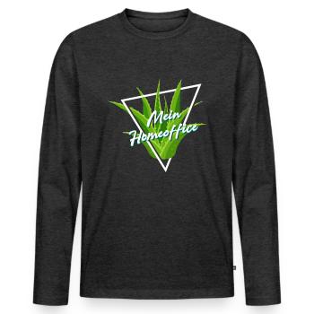 My Home Office Aloe Vera Office Houseplant - Men's Premium Organic Long Sleeve Shirt - heather anthracite - Front - Nico (187cm)