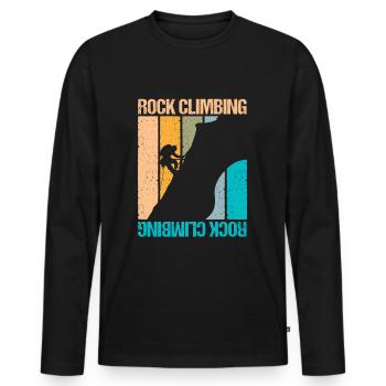 Rock Climbing - Männer Premium Bio Langarmshirt - Schwarz - Vorne - Nico (187cm)