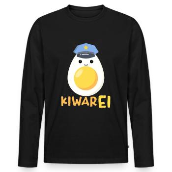 Kiwarei Österreich Polizei lustiges Ei Kostüm - Männer Premium Bio Langarmshirt - Schwarz - Vorne - Nico (187cm)