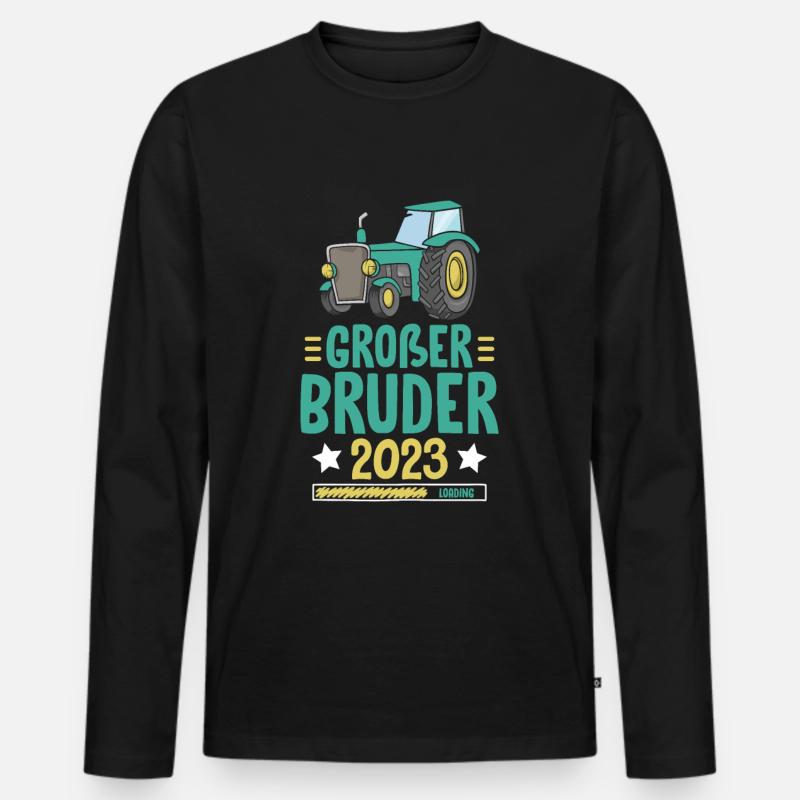 Großer Bruder 2023 Loading - Männer Premium Bio Langarmshirt - Schwarz