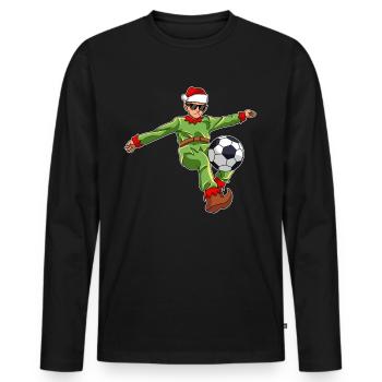 Santa Claus Football Player Eleven - Men's Premium Organic Long Sleeve Shirt - black - Front - Nico (187cm)