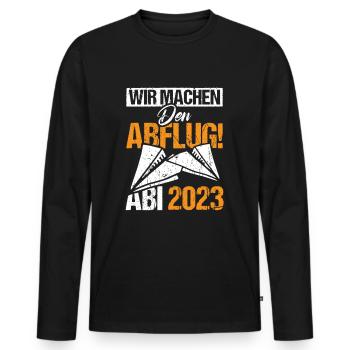 Abi 2023 - Männer Premium Bio Langarmshirt - Schwarz - Vorne - Nico (187cm)