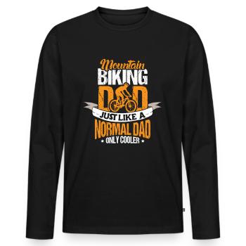 Mountain Biking Dad - Männer Premium Bio Langarmshirt - Schwarz - Vorne - Nico (187cm)
