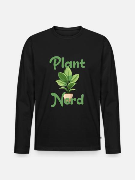 Plant Nerd - Men's Premium Organic Long Sleeve Shirt - black