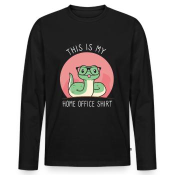 This is my home office queue - Men's Premium Organic Long Sleeve Shirt - black - Front - Nico (187cm)