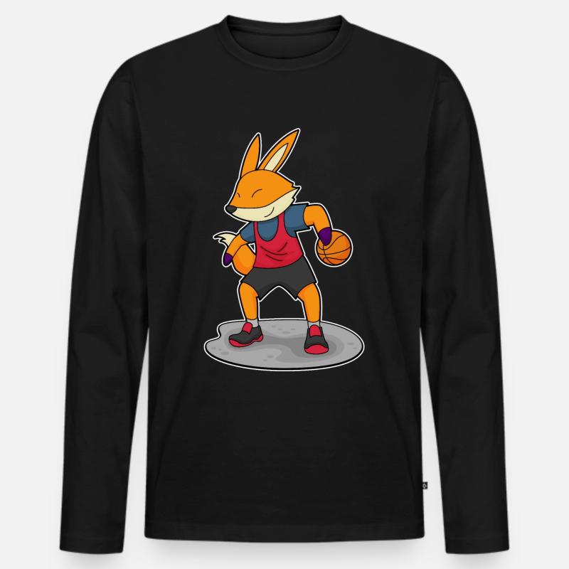 Fuchs Basketteur Basketteur - T-shirt manches longues Premium bio Homme - noir
