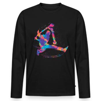 Stunt Scooter - Männer Premium Bio Langarmshirt - Schwarz - Vorne - Nico (187cm)