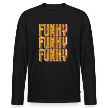 Funky Music Retro - Men's Premium Organic Long Sleeve Shirt - black - Front - Nico (187cm)
