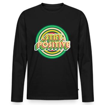 Stay Positive - Men's Premium Organic Long Sleeve Shirt - black - Front - Nico (187cm)