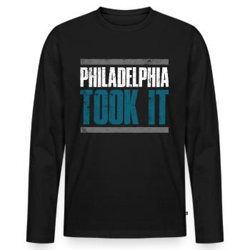Philadelphia Football - Men's Premium Organic Long Sleeve Shirt - black - Front - Nico (187cm)