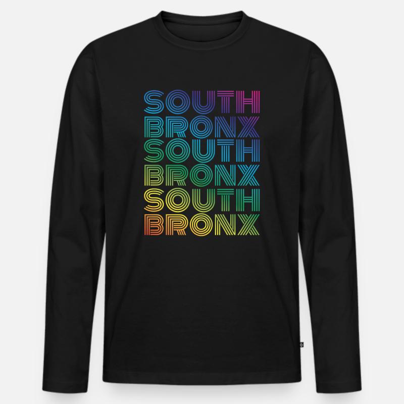 South Bronx - Männer Premium Bio Langarmshirt - Schwarz