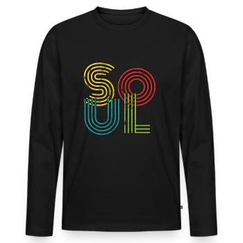 Soul vintage - T-shirt manches longues Premium bio Homme - noir - Devant - Nico (187cm)