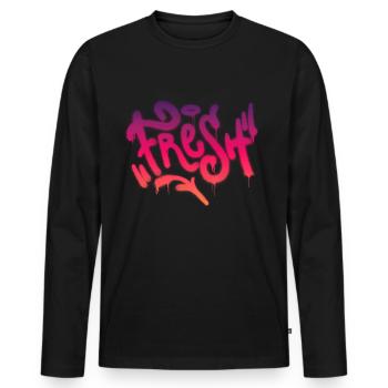 Fresh Graffiti - Männer Premium Bio Langarmshirt - Schwarz - Vorne - Nico (187cm)