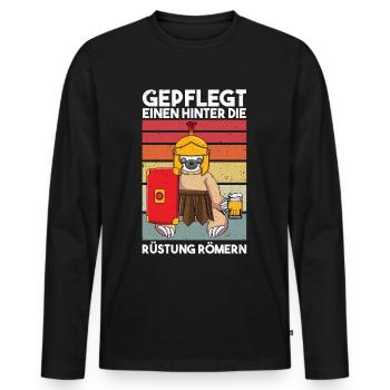 Gepflegt Einen Hinter Die Rüstung Römern - Männer Premium Bio Langarmshirt - Schwarz - Vorne - Nico (187cm)
