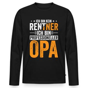 Bin kein Rentner Professioneller Opa - Männer Premium Bio Langarmshirt - Schwarz - Vorne - Nico (187cm)